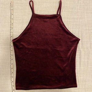 Burgundy velvet cami top